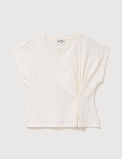 T-shirt manches courtes ivoire femme