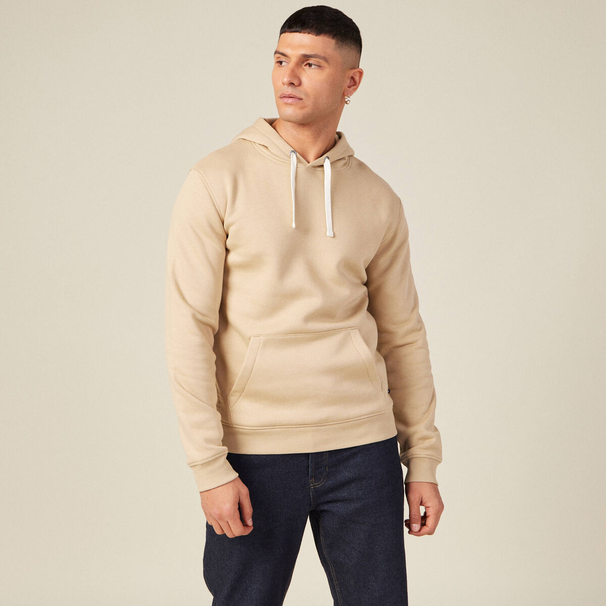 Sweat manches longues beige homme