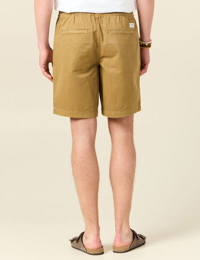 Bermuda droit à coulisse camel homme