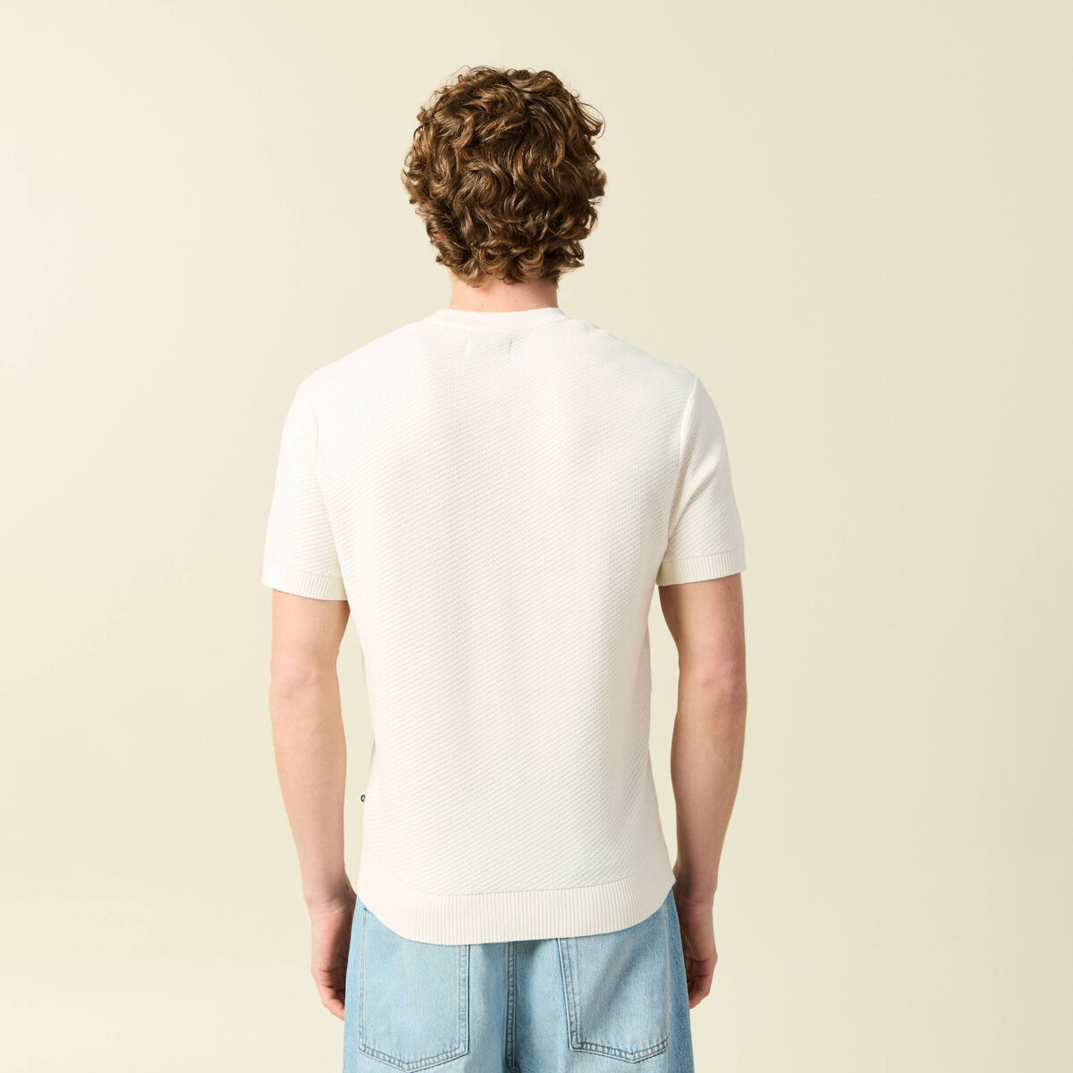 T-shirt en coton ecru homme