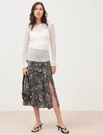 Jupe fluide noir femme