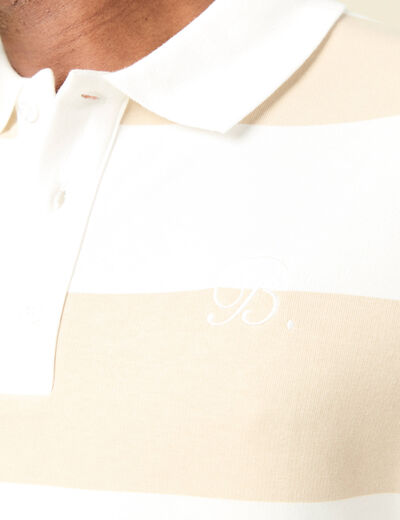 Sweat col polo manches longues sable homme