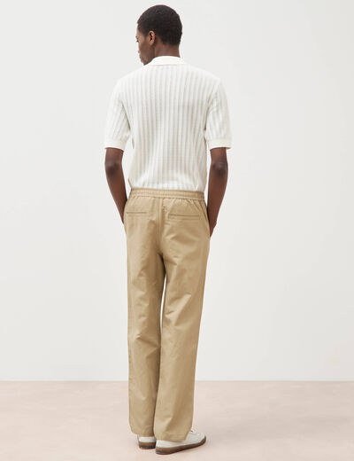 Pantalon coupe straight vert olive homme