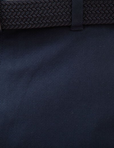 Pantalon straight longueur 32 ceinture bleu marine homme