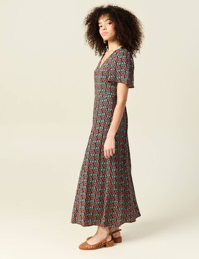 Robe longue éco-responsable noir femme