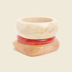 Lot de 3 bracelets larges creme femme