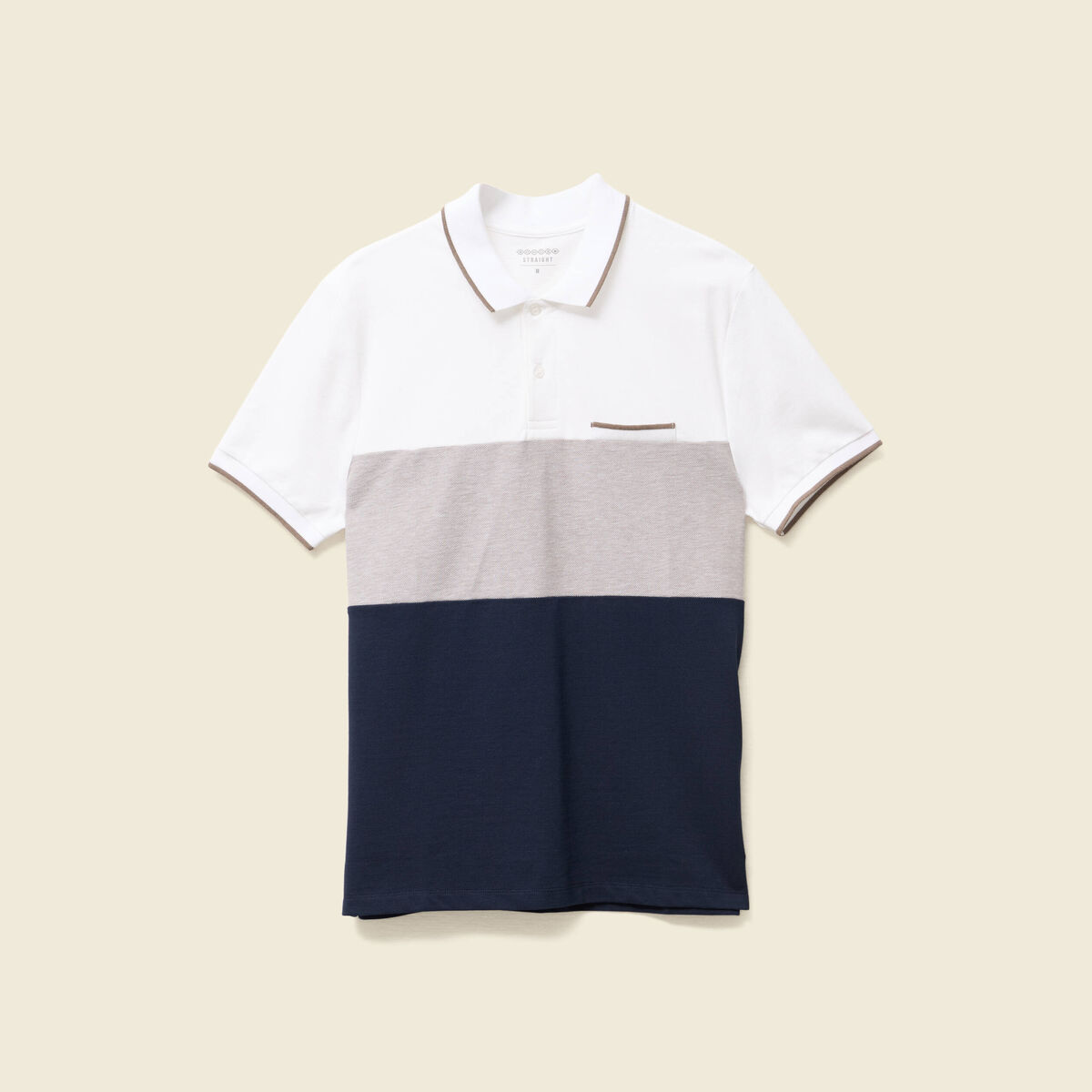 Polo manches courtes taupe homme