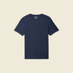 T-shirt ajust&eacute; col rond manches courtes bleu marine homme