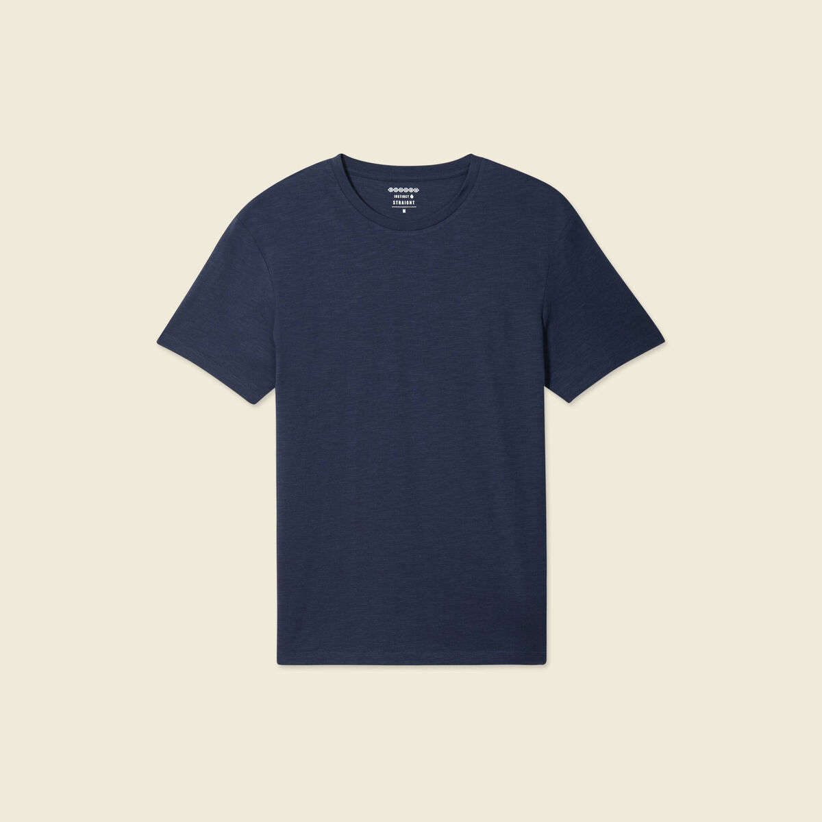 T-shirt ajust&eacute; col rond manches courtes bleu marine homme