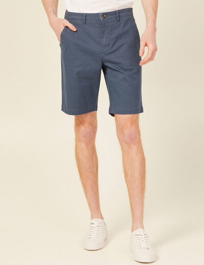 Bermuda droit éco-responsable bleu gris homme