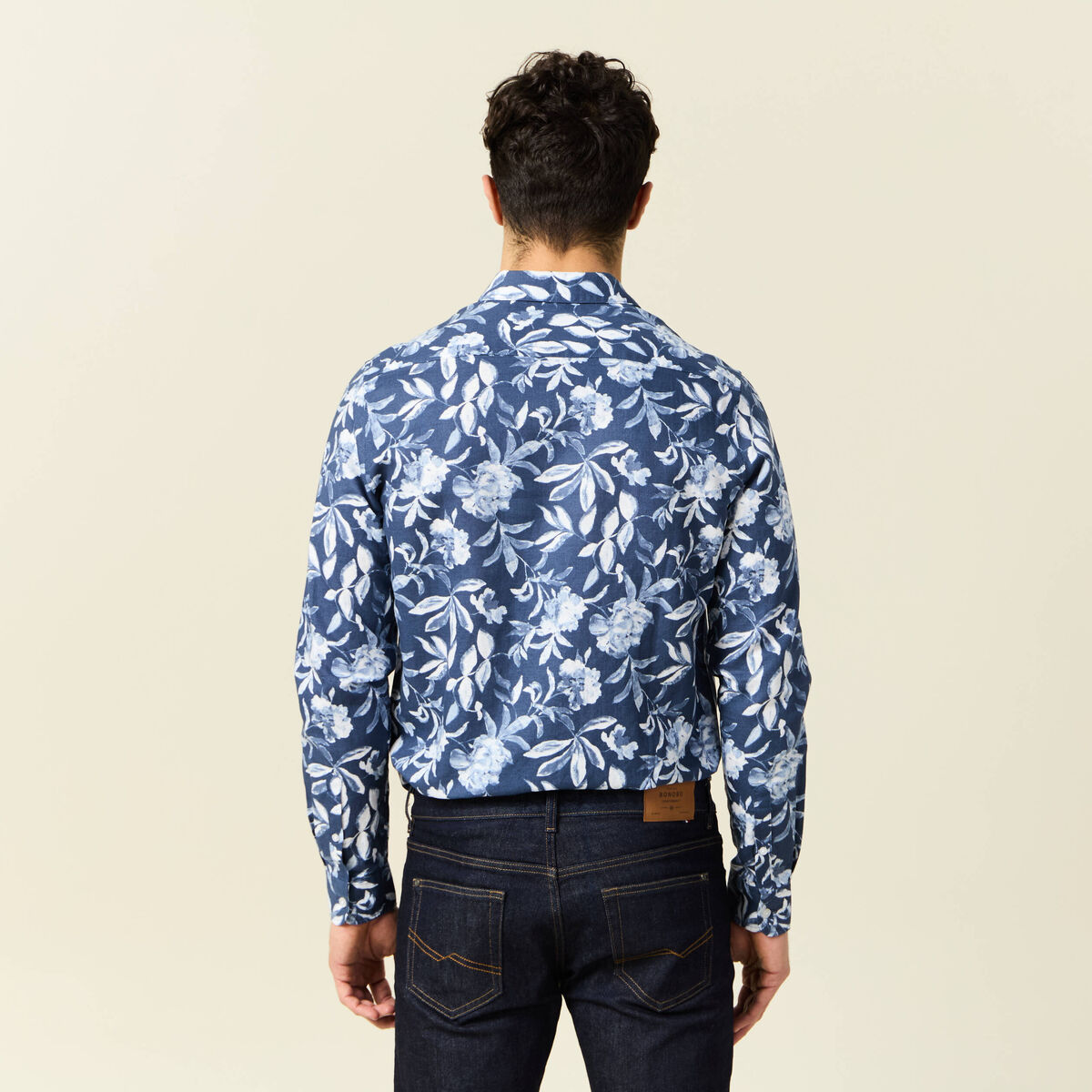 Chemise manches longues bleu homme