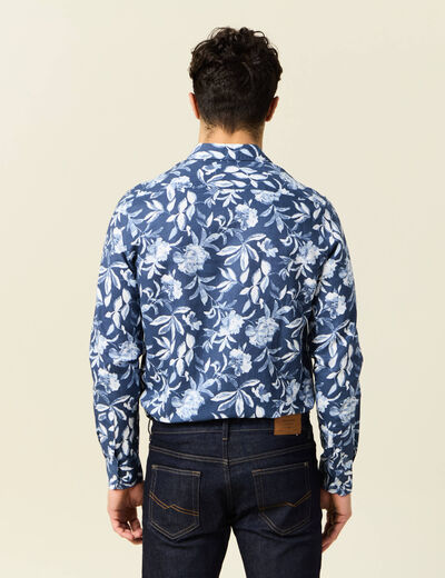 Chemise manches longues bleu homme