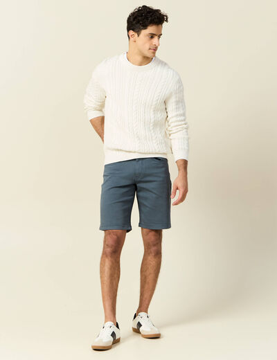 Bermuda droit 5 poches vert foncé homme