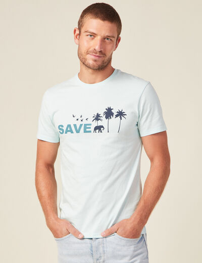 T-shirt manches courtes bleu clair homme
