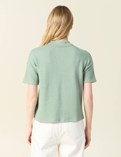 Polo éco-responsable vert kaki femme