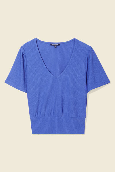 T--shirt manches courtes bleu electrique femme