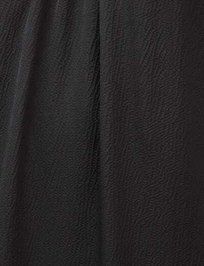 Robe bretelle satin&eacute;e col rond noir femme