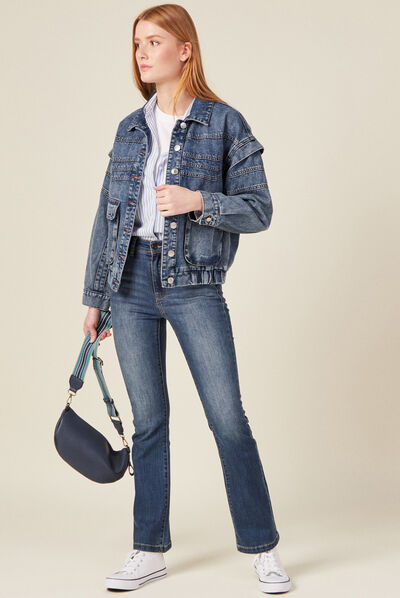 Jeans bootcut denim stone femme