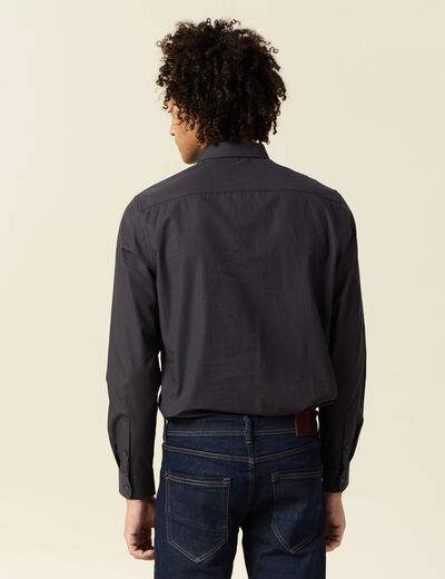 Chemise manches longues gris foncé homme