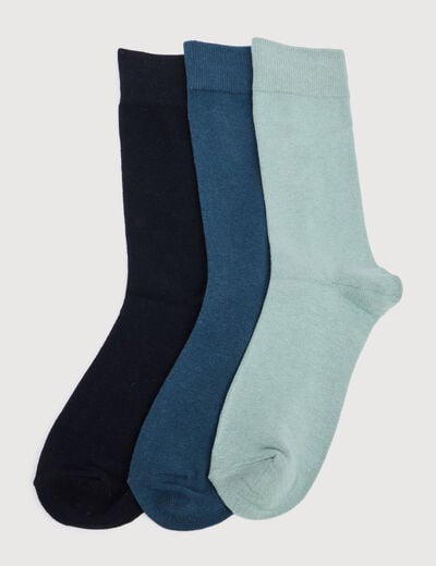 Lot de 3 paires de chaussettes hautes vert clair homme