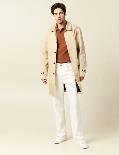 Polo éco-responsable marron cognac homme