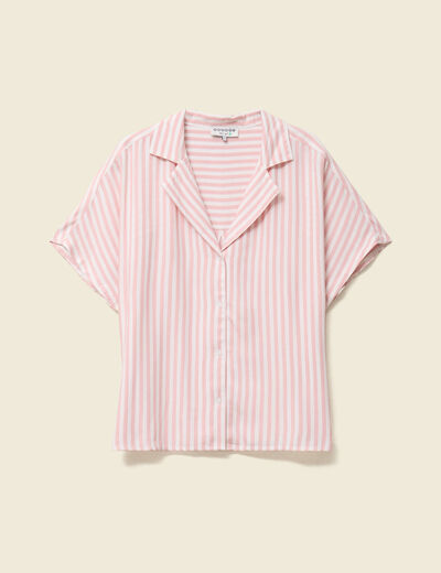 Chemise manches 3/4 rose pastel femme