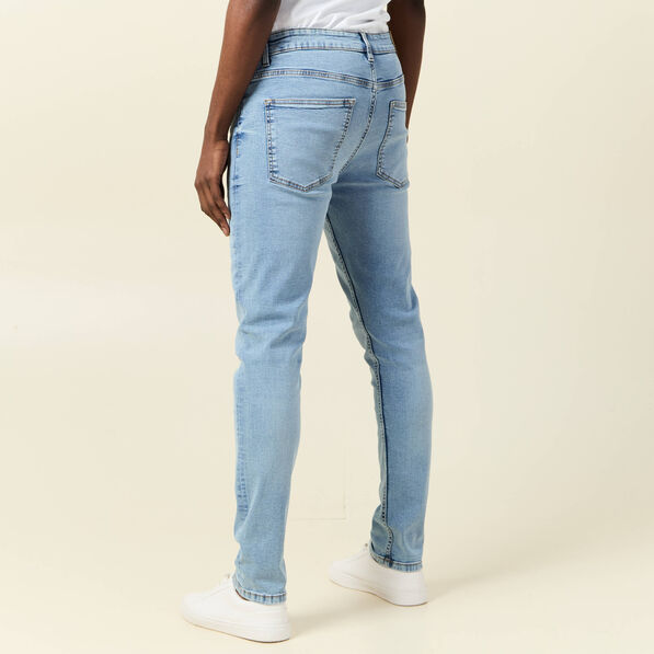 Jeans skinny tapered denim bleach homme