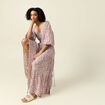 Robe longue évasée ivoire femme