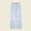 Jeans large taille haute denim bleach femme