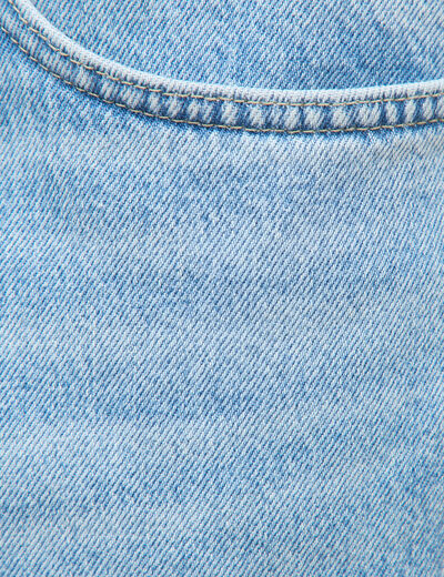 Jeans large longueur 32 en coton denim bleach homme