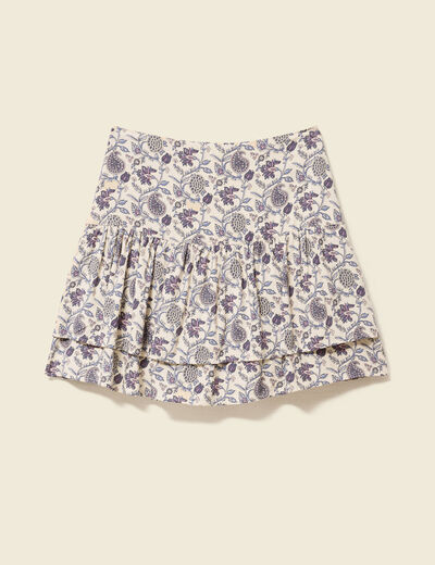 Jupe longue imprimée bleu femme