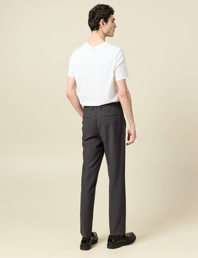 Pantalon slim cigarette gris fonc&eacute; homme