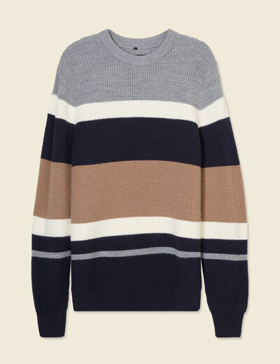 Pull manches longues bleu marine homme