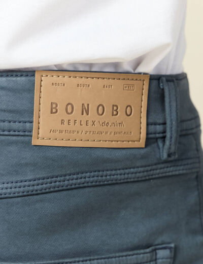 Bermuda droit 5 poches vert foncé homme
