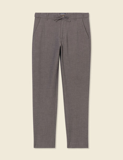 Pantalon chino jogger taupe homme