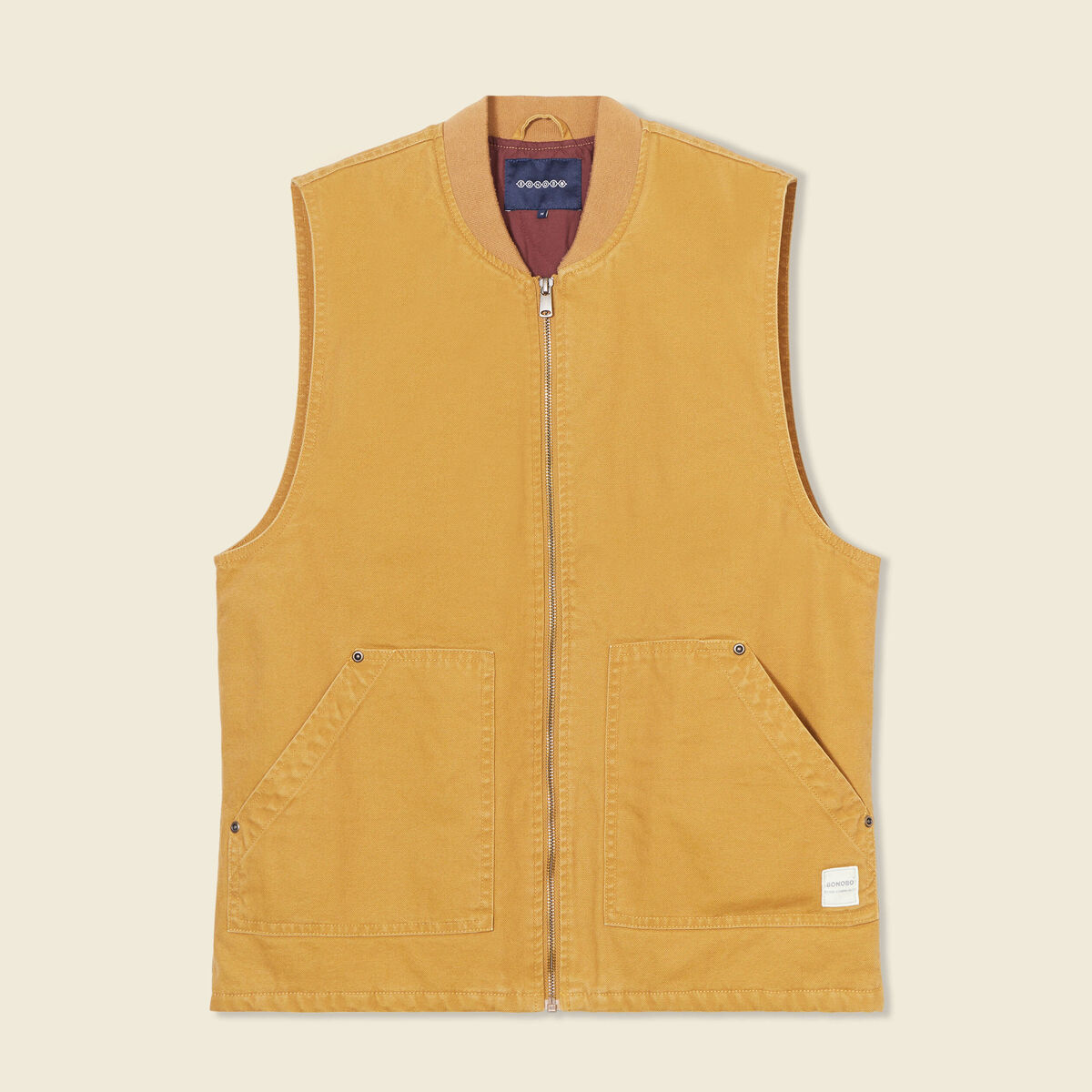 Blouson sans manches col teddy camel homme