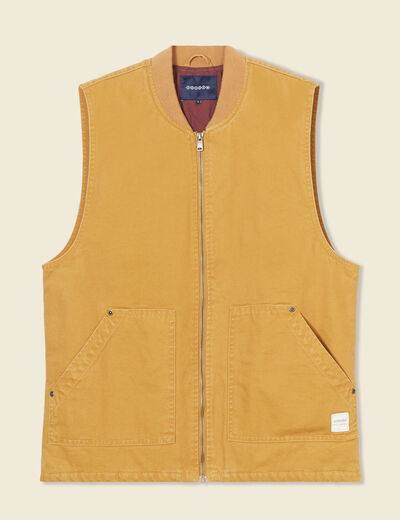 Blouson sans manches col teddy camel homme