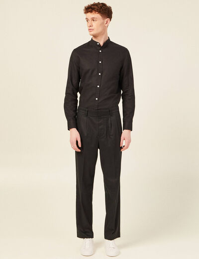 Chemise manches longues noir homme