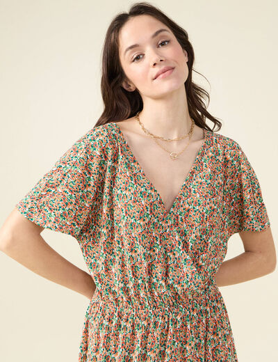 Robe droite fluide blanc femme