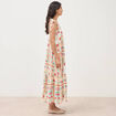 Robe bretelles col carr&eacute; fluide blanc femme