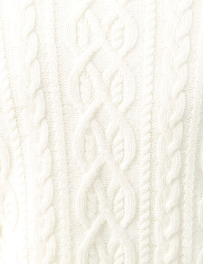 Tricot col montant ecru homme