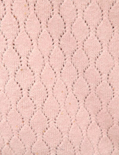 Pull oversize col v manches longues rose pastel femme