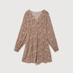 Robe manches longues marron femme