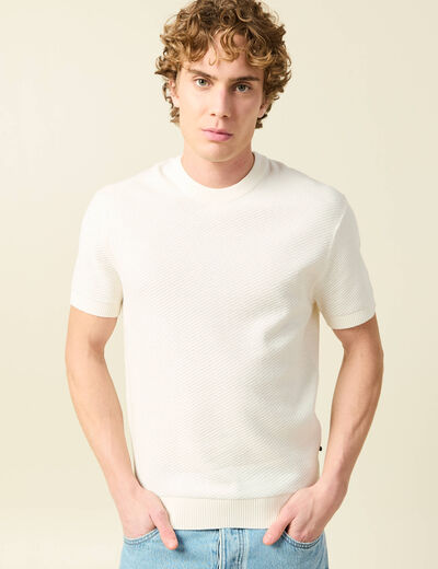 T-shirt en coton ecru homme