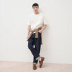 T-shirt ample col rond manches courtes ecru homme