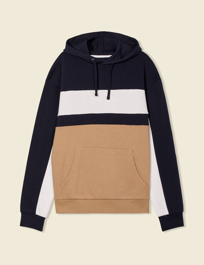 Sweat à capuche 1 poche bleu marine homme