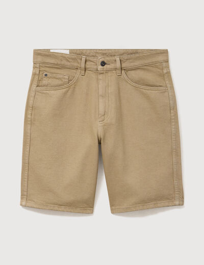 Bermuda en jean coton beige homme