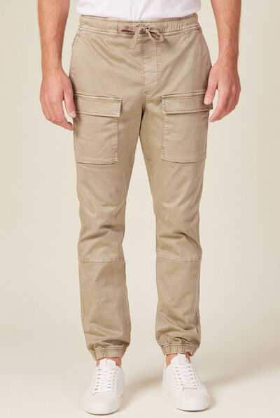 Pantalon battle élastiqué vert kaki homme