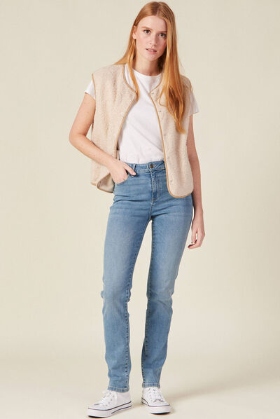 Jeans slim taille haute denim used femme