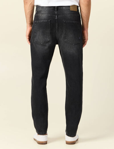 Jeans straight taille tapered denim snow noir homme
